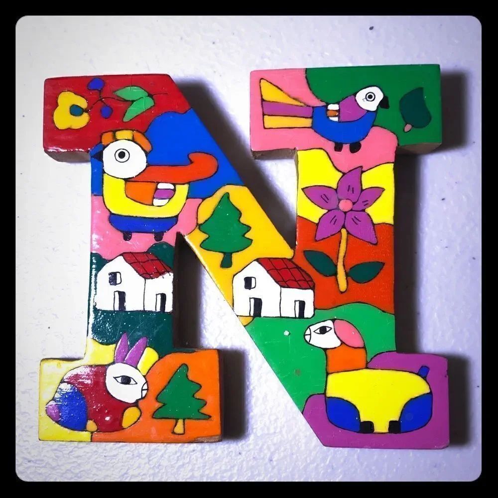 Painted ‘N’ initial with a hook...